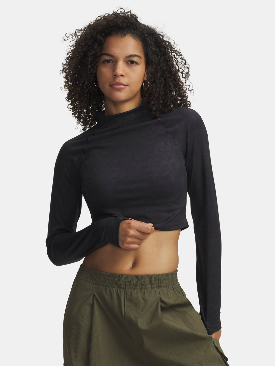 Under Armour Nõi póló Meridian Suede Effect LS-BLK Hosszú ujjú póló