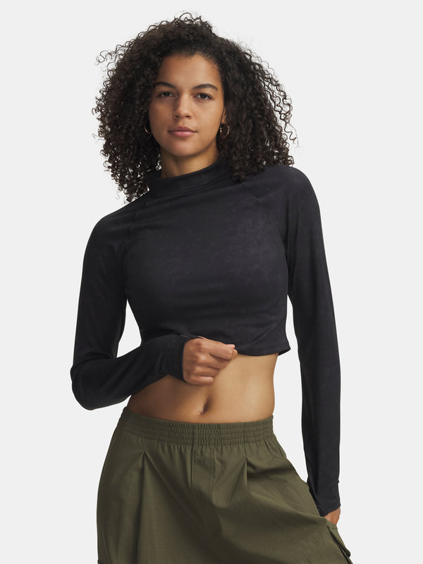 Under Armour Nõi póló Meridian Suede Effect LS-BLK Hosszú ujjú póló