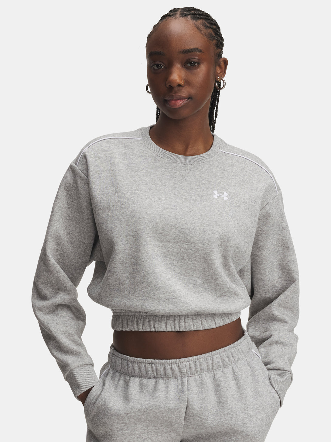 Under Armour Nõi UA Rival Fleece Piped Crew-GRY pulóver Pulóver