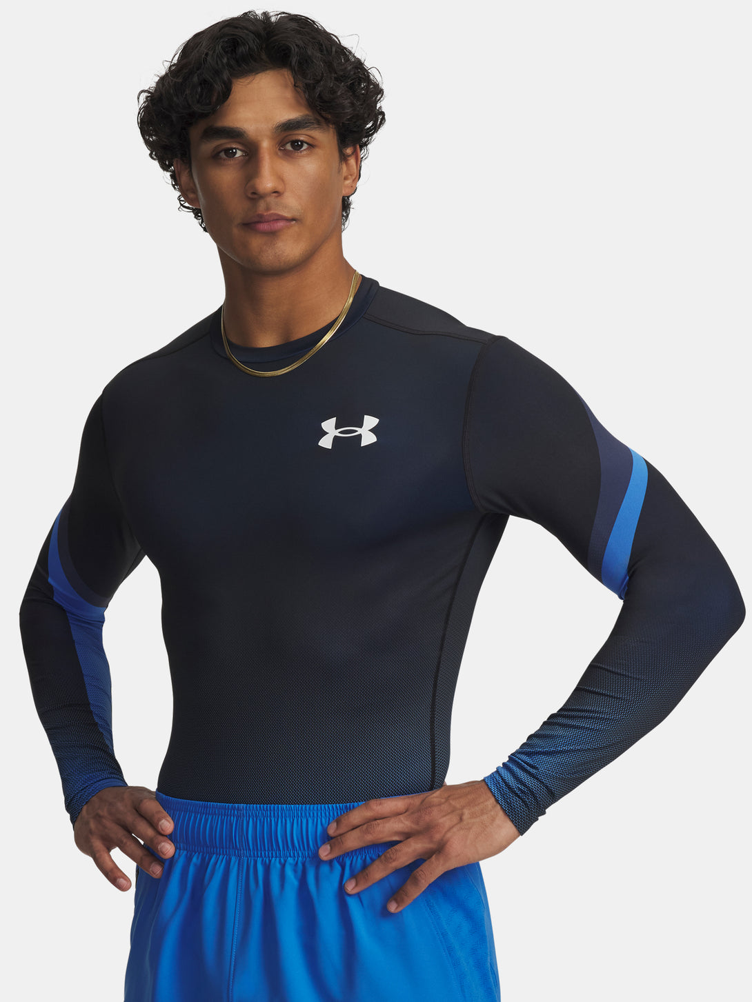 Under Armour Férfi póló UA Heatgear Sub Crew LS-BLU Hosszú ujjú póló
