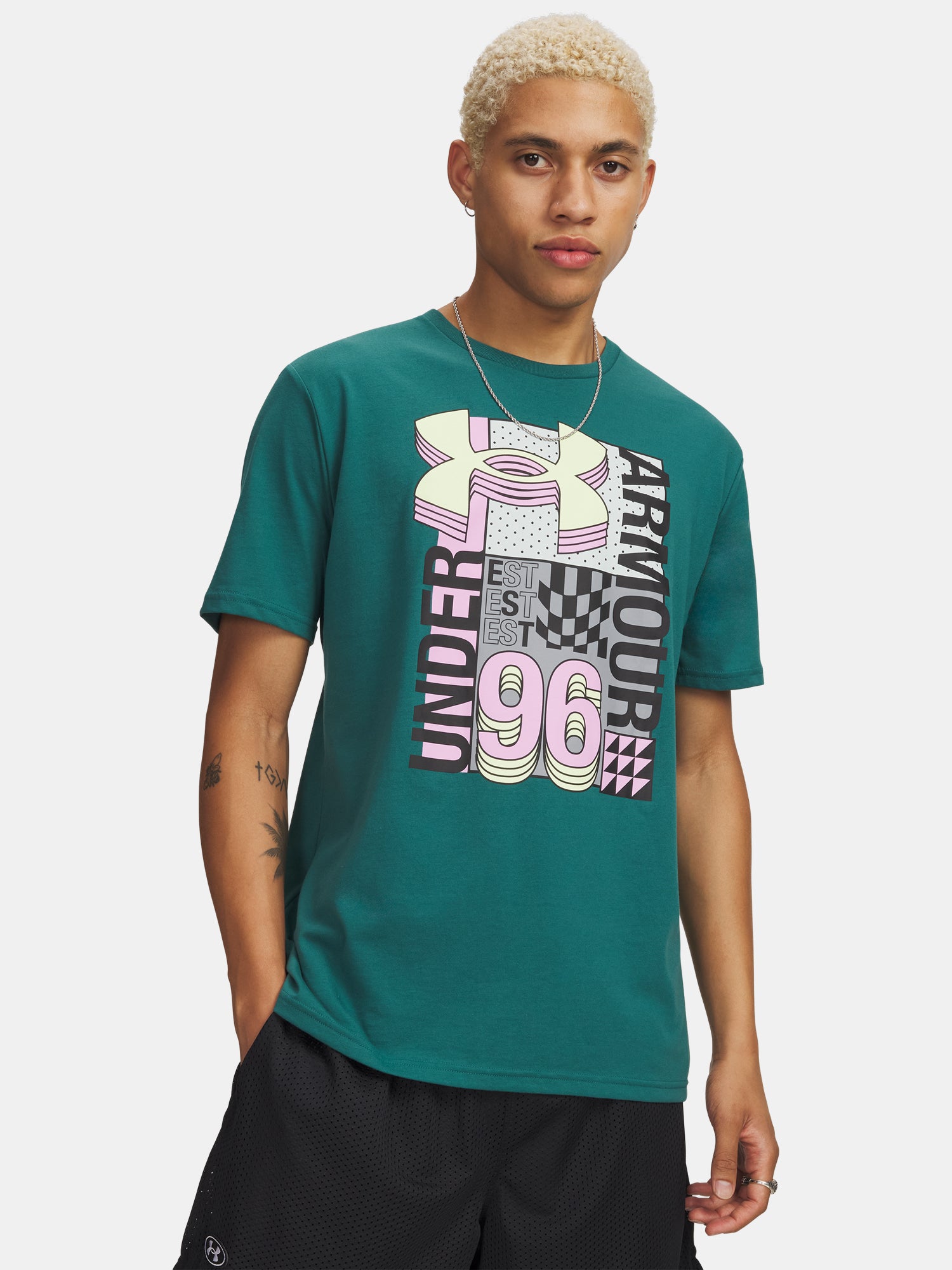 Férfi póló Under Armour UA M LOGO COLLAGE SS
