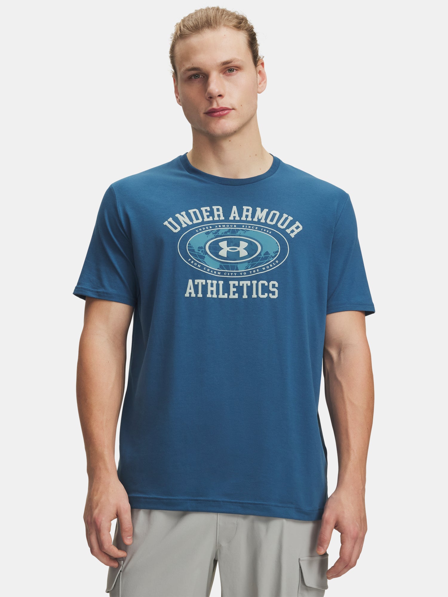 Pánské triko Under Armour UA M 60/40S ARMOR GLOBE SS-BLU