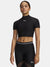 Nõi Under Armour HeatGear Crop Mock SS-BLK póló