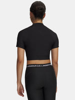 Nõi Under Armour HeatGear Crop Mock SS-BLK póló