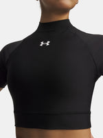 Nõi Under Armour HeatGear Crop Mock SS-BLK póló