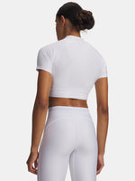 Nõi Under Armour HeatGear Crop Mock SS-WHT póló