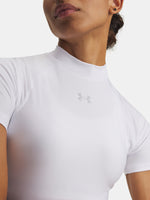 Nõi Under Armour HeatGear Crop Mock SS-WHT póló