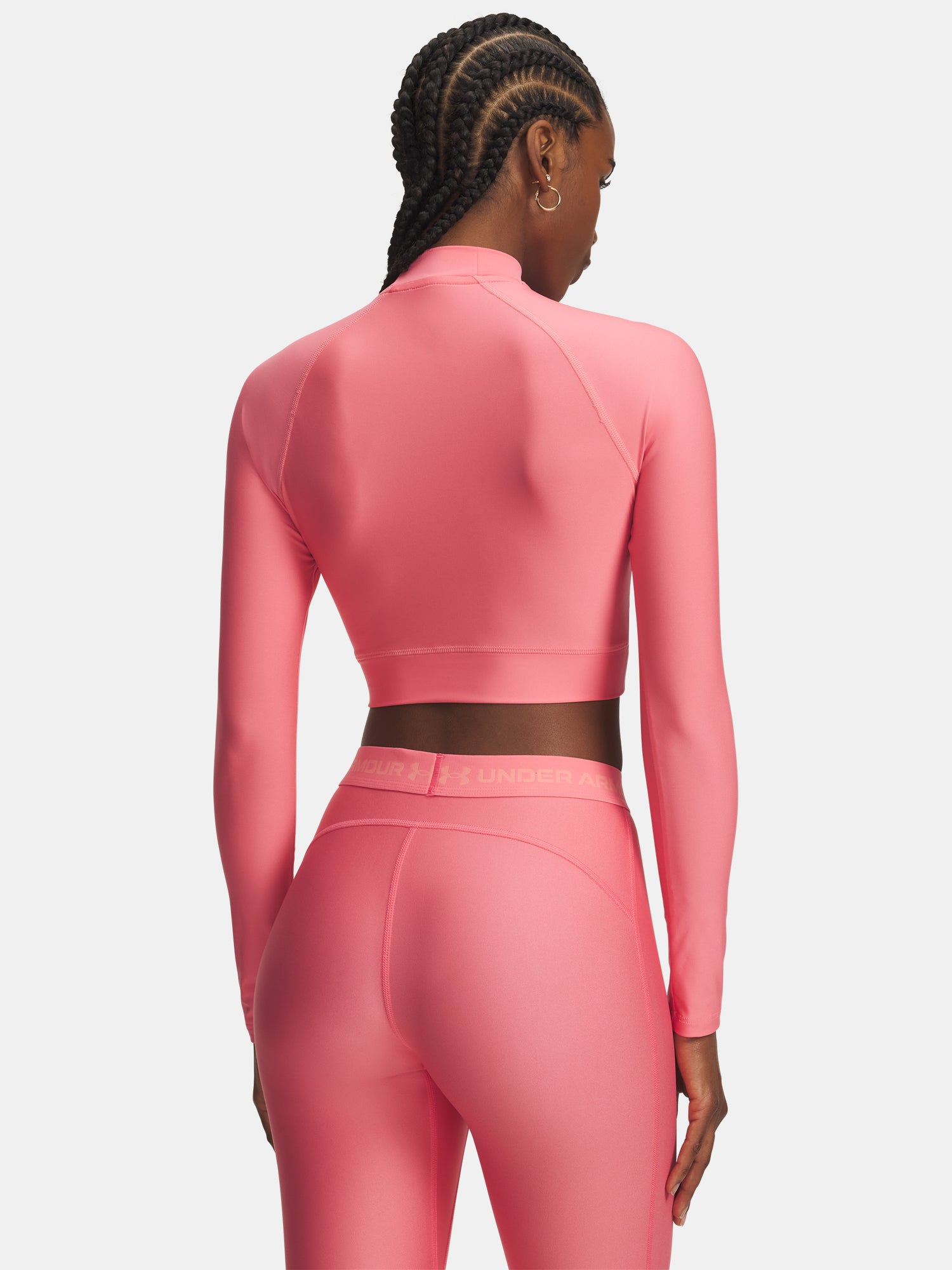 Dámské triko Under Armour HeatGear Crop Mock LS-PNK