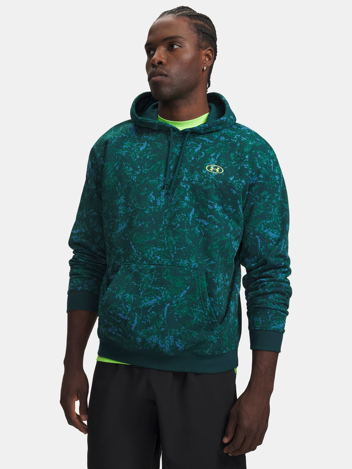 Férfi Under Armour UA Rival Flc Prtd Hoodie pulóver