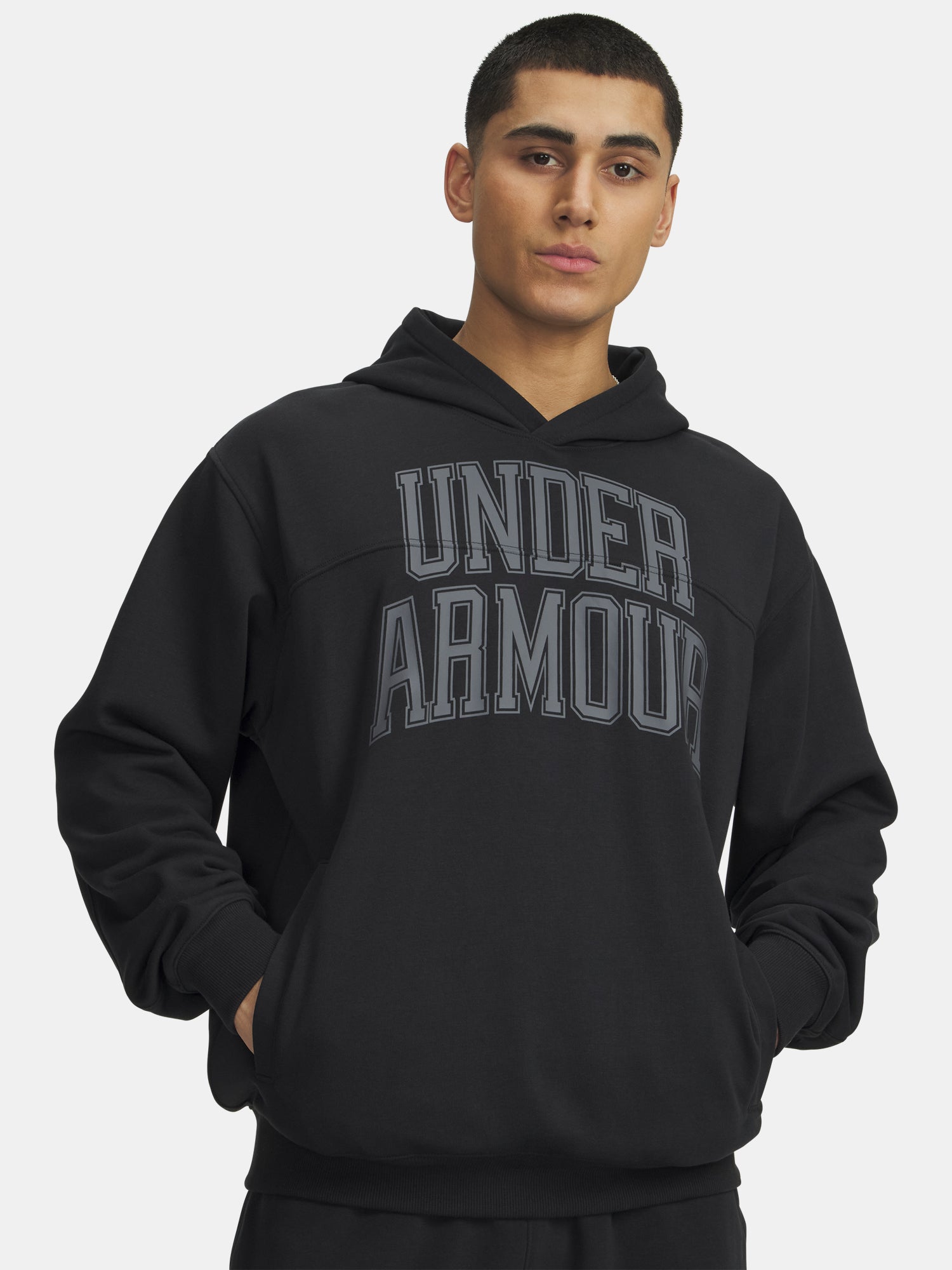 Férfi Under Armour UA Rival LW Graphic Hoodie-BLK pulóver