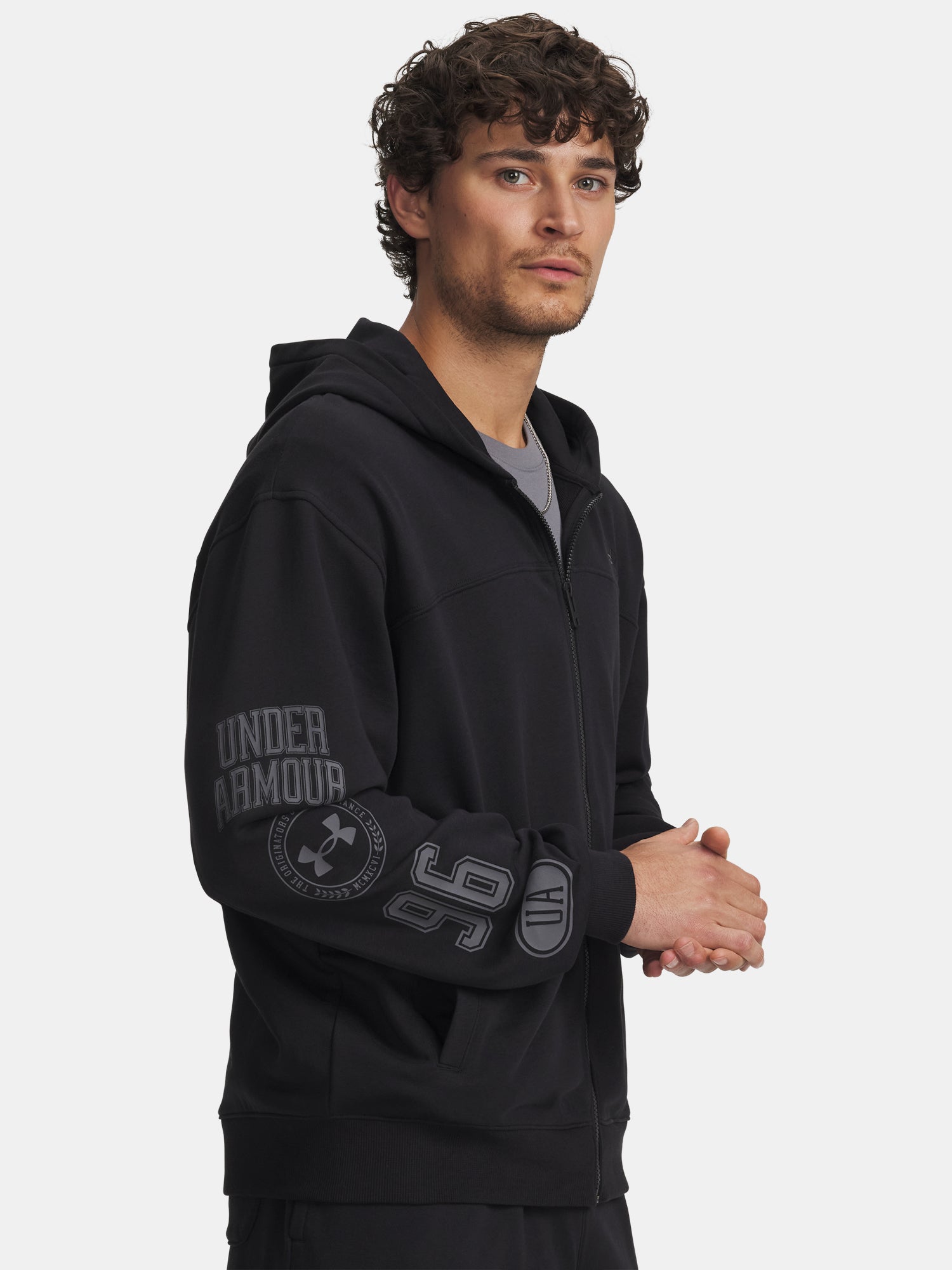 Férfi Under Armour UA Rival LW Graphic FZ pulóver