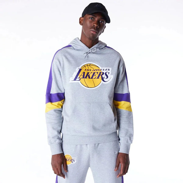 New Era LA Lakers Colour Block Grey kapucnis Pulóver