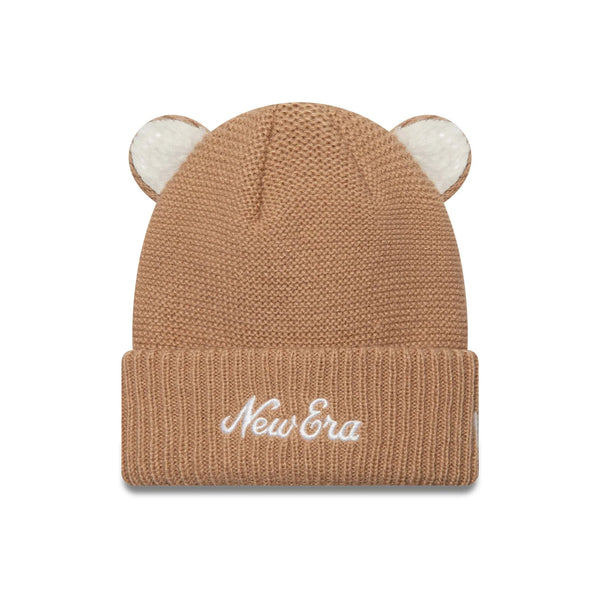 New Era Child Teddy Bear Ears Beige kötött sapka, gyerek