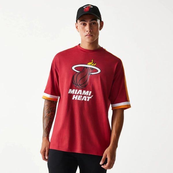 New Era Miami Heat NBA Panel Dark Red Oversized póló