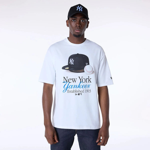 New Era New York Yankees MLB Script White Póló