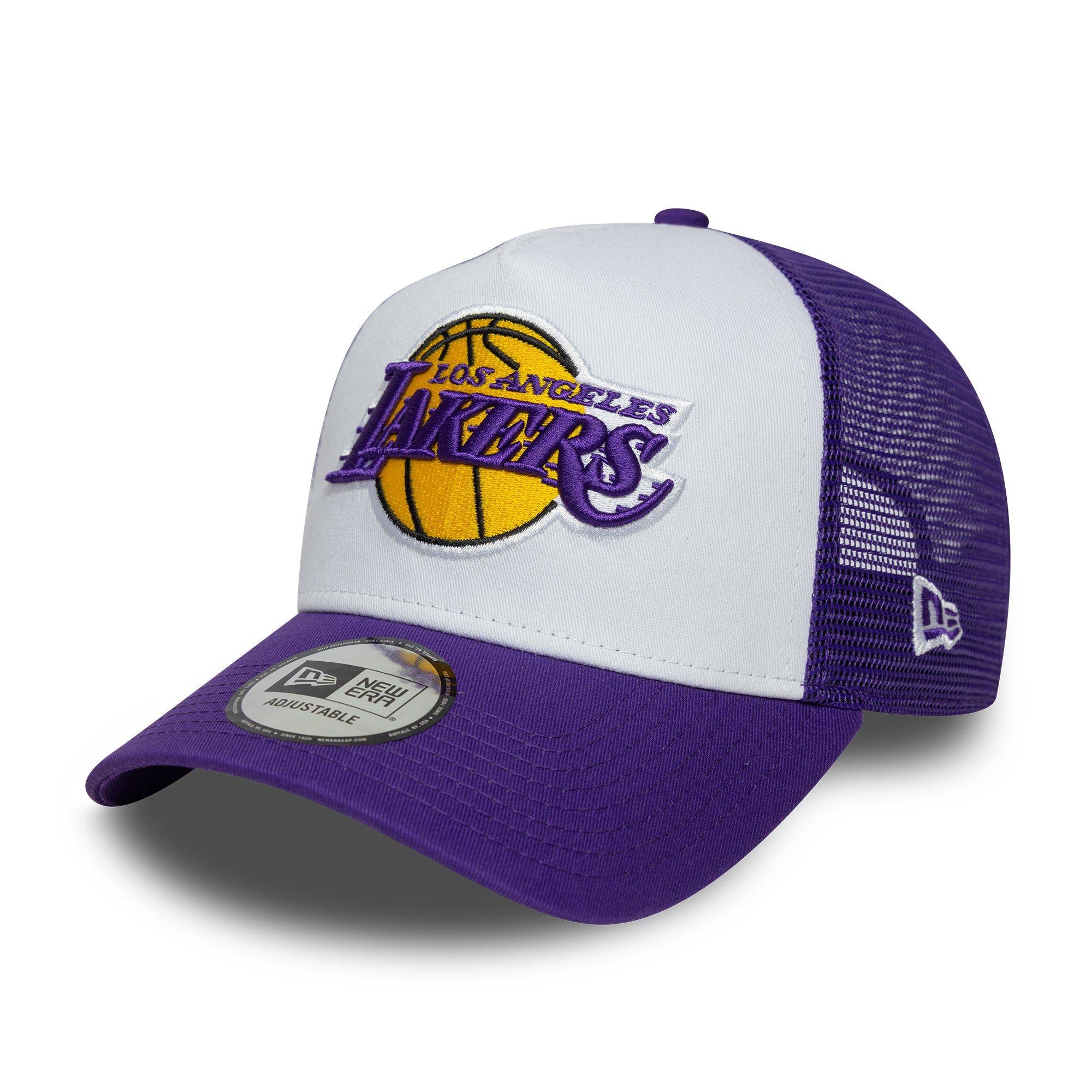New Era LA Lakers Side Patch Purple 9FORTY A-Frame Trucker sapka