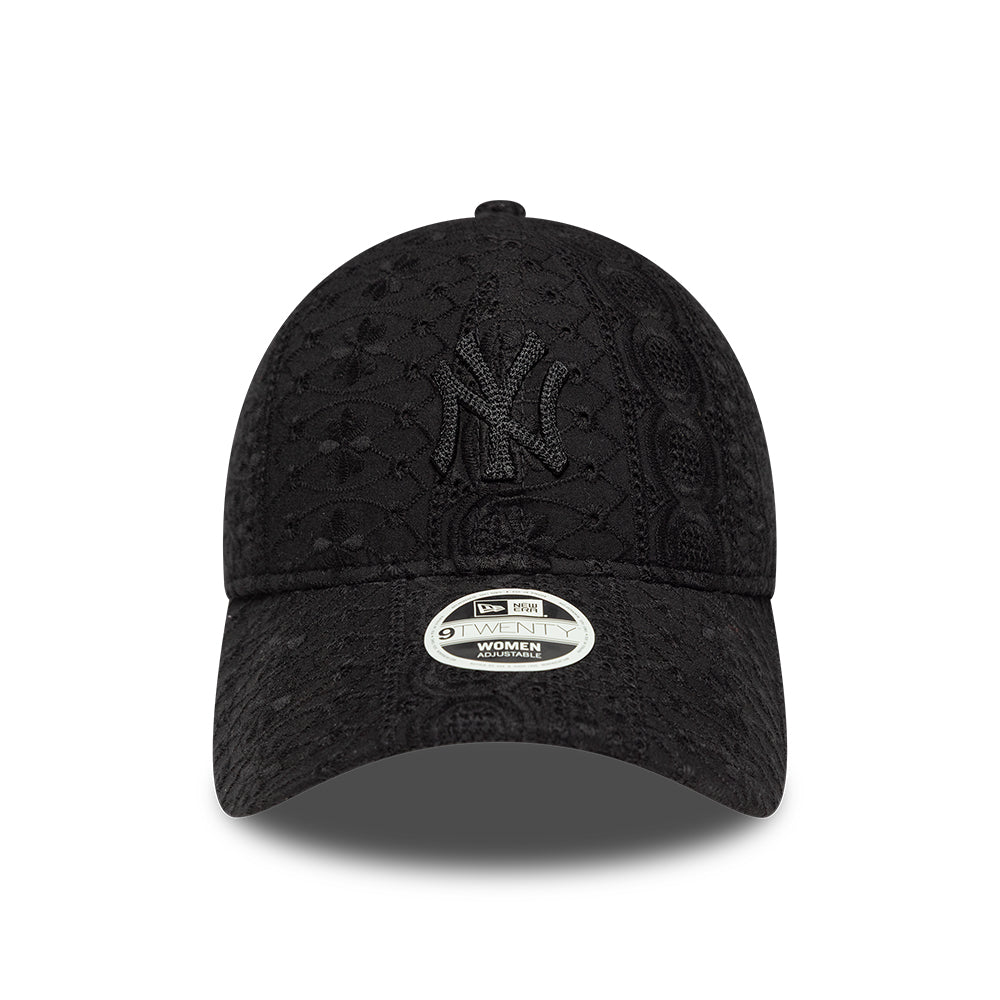 New York Yankees Womens MLB Broderie Black 9TWENTY női baseball sapka