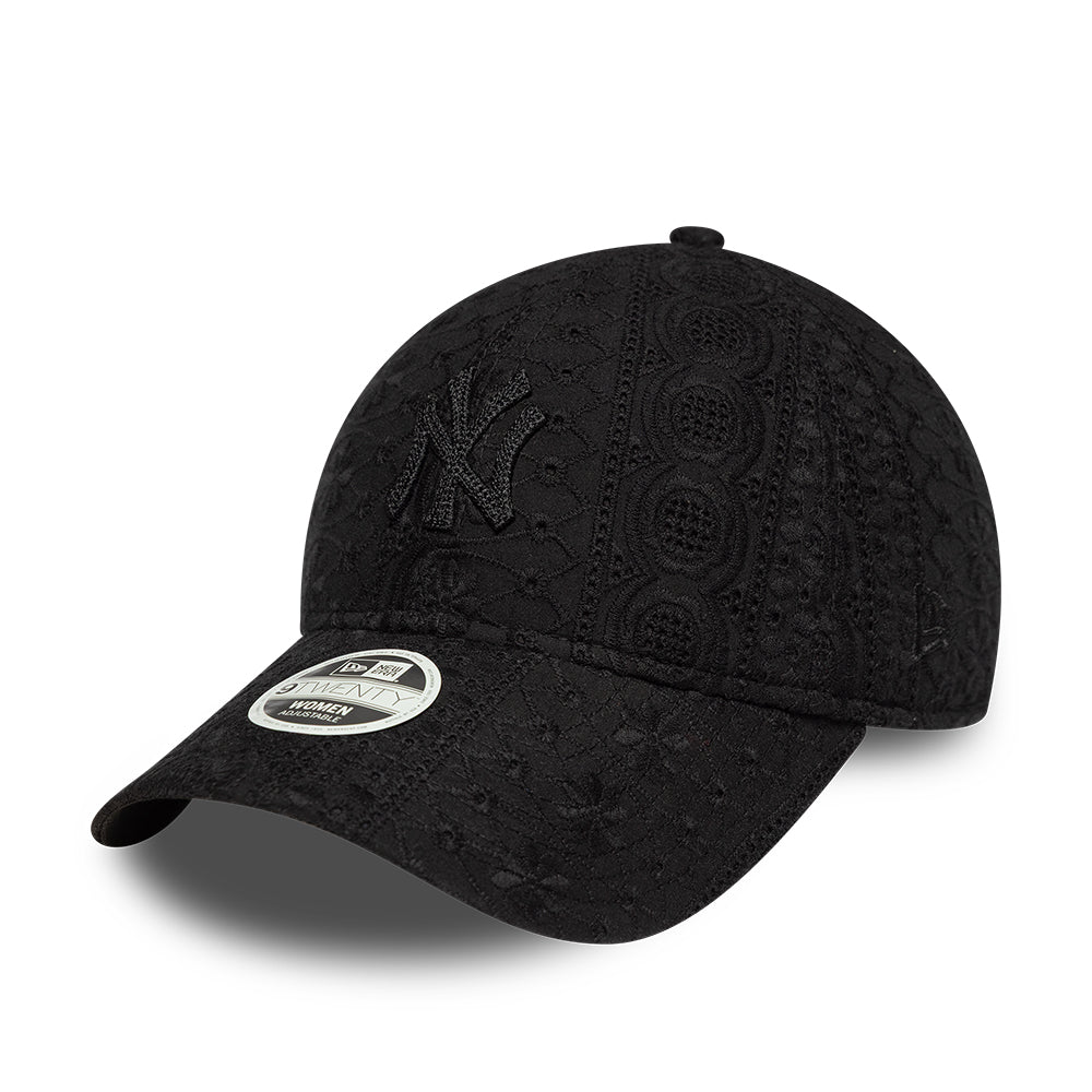 New York Yankees Womens MLB Broderie Black 9TWENTY női baseball sapka