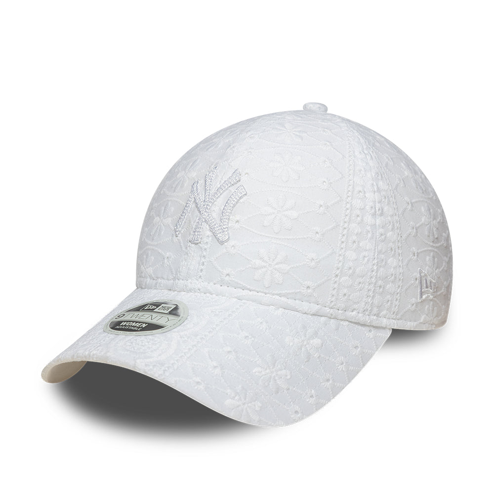 New York Yankees Womens MLB Broderie White 9TWENTY női baseball sapka