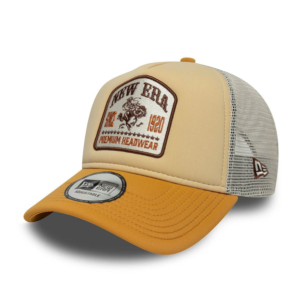 New Era Graphic Patch  A-Frame Beige Trucker sapka