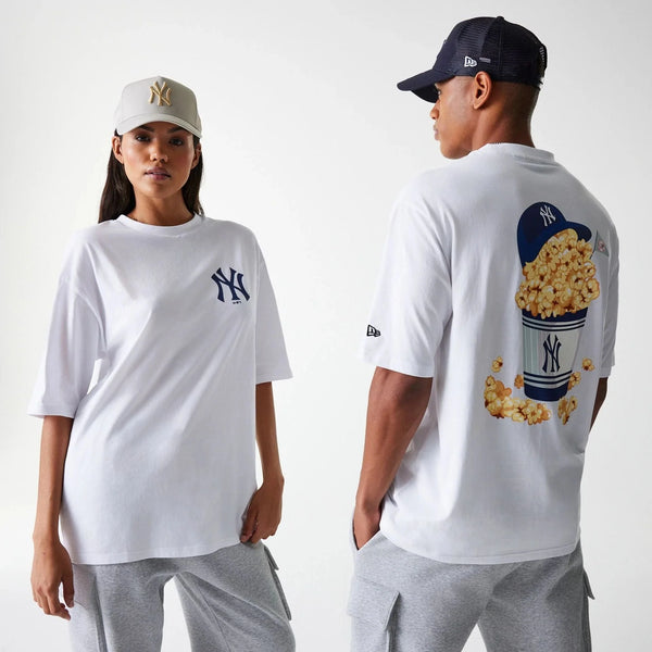 New York Yankees MLB Food Graphic White Oversized póló