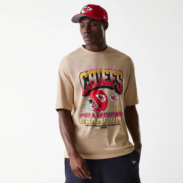 New Era Kansas City Chiefs NFL Washed Super Bowl Beige Oversized póló
