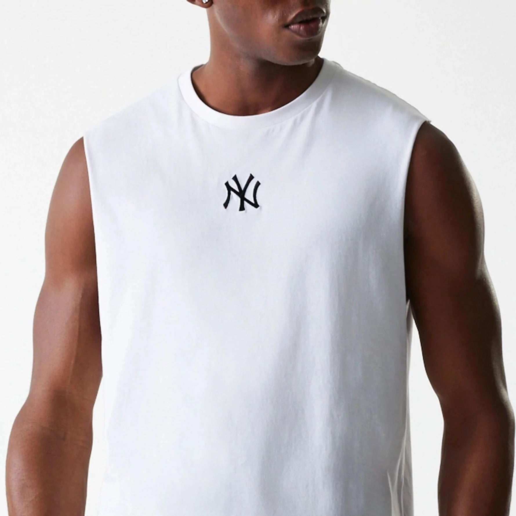 New York Yankees MLB Midi White Sleeveless Póló