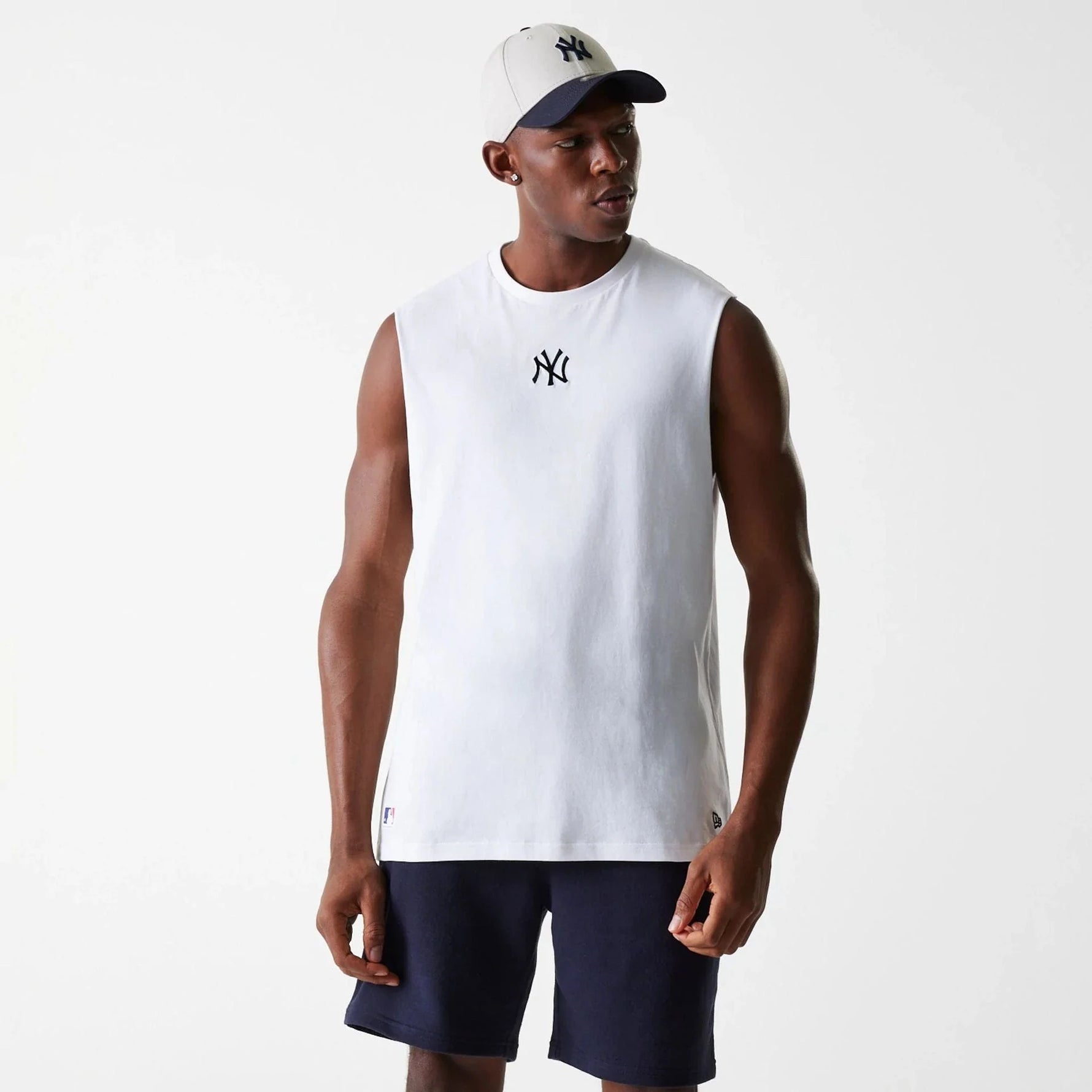 New York Yankees MLB Midi White Sleeveless Póló