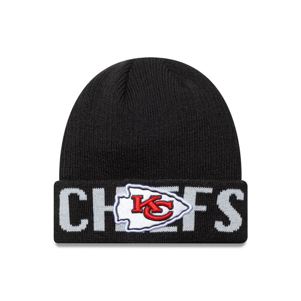 Kansas City Chiefs NFL Wordmark Black Cuff Knit Beanie kötött sapka