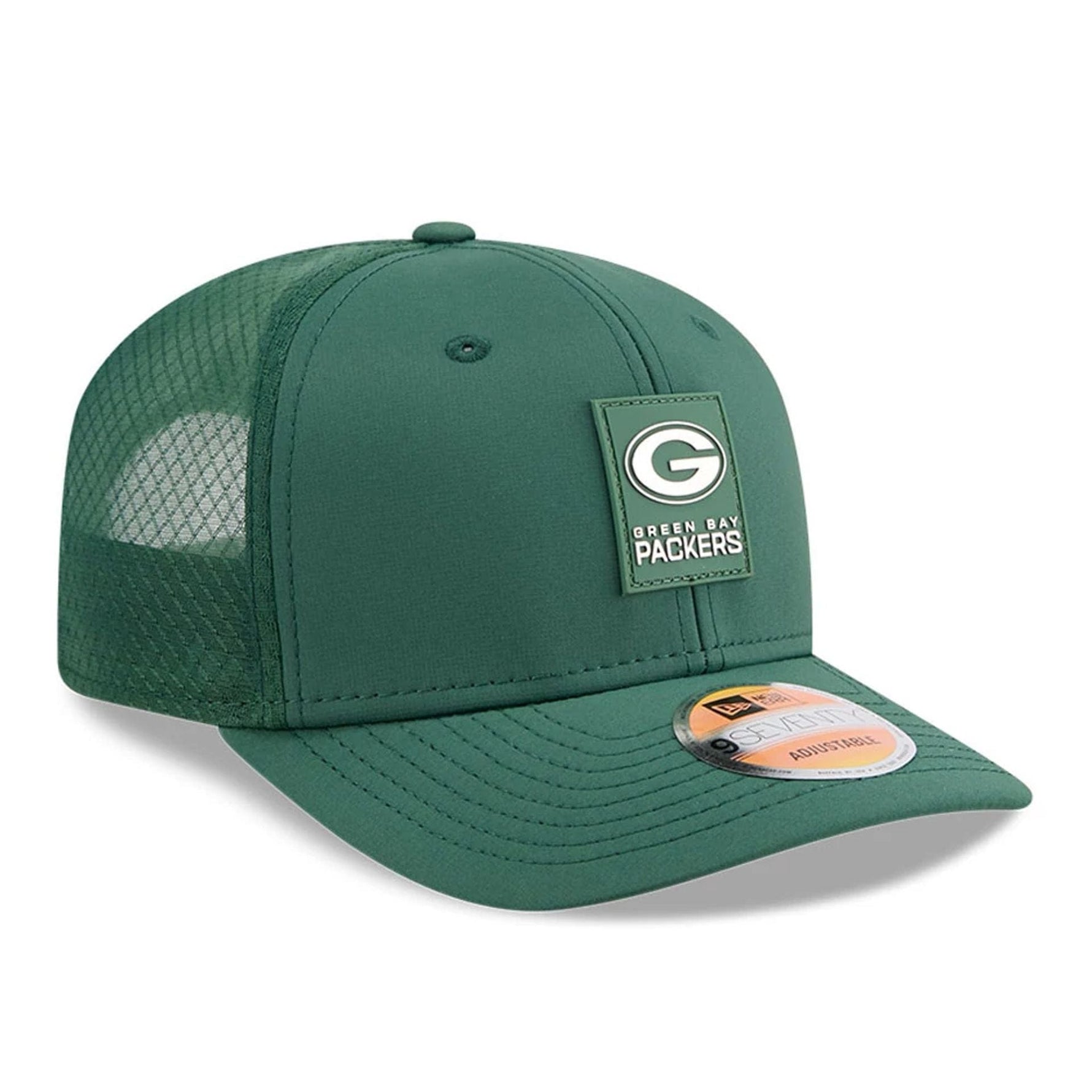 Green Bay Packers NFL Sideline 2025 Dark Green 9SEVENTY Trucker Stretch Snap Adjustable Cap - baseball sapka