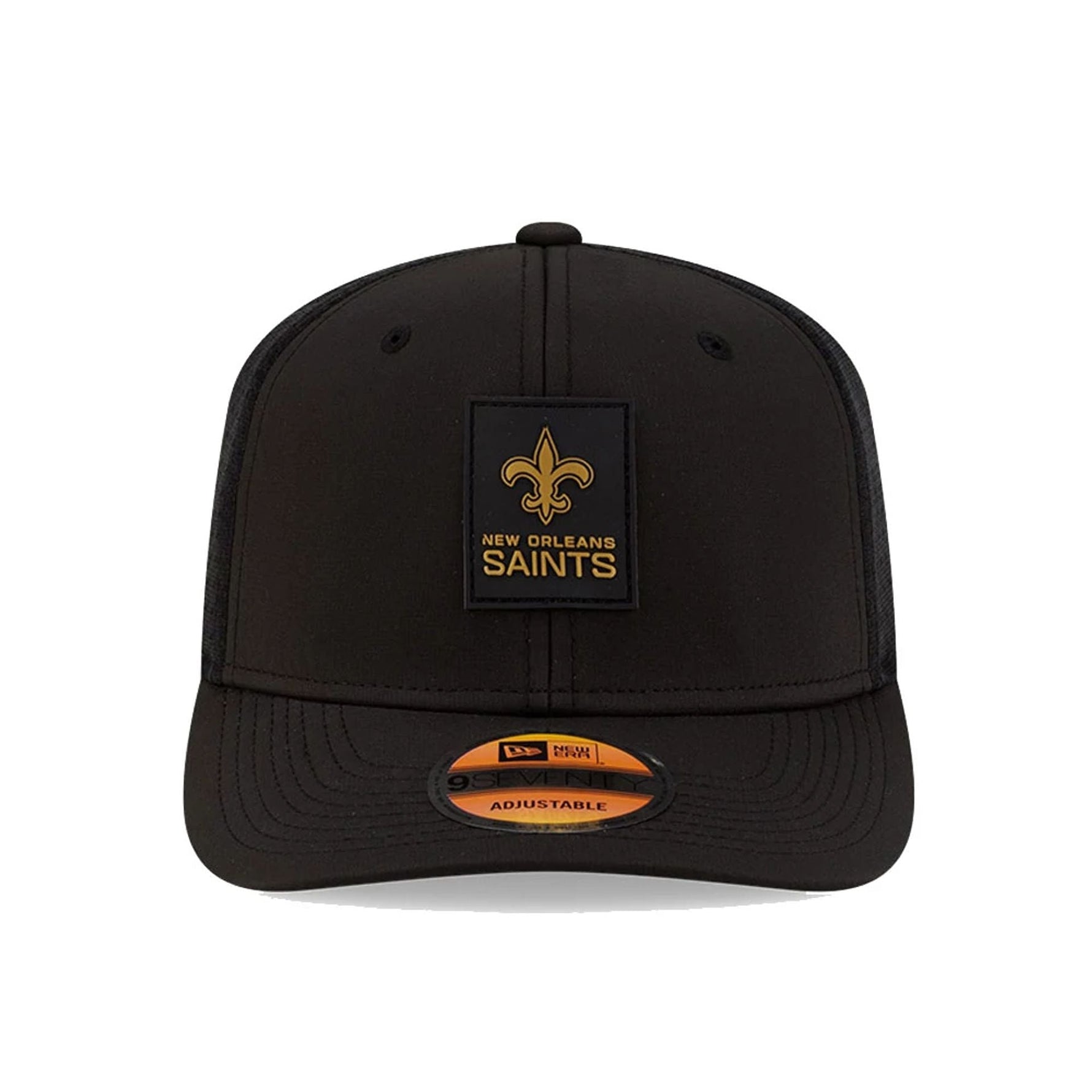 New Orleans Saints NFL Sideline 2025 Black 9SEVENTY Trucker Stretch Snap Adjustable Cap - baseball sapka