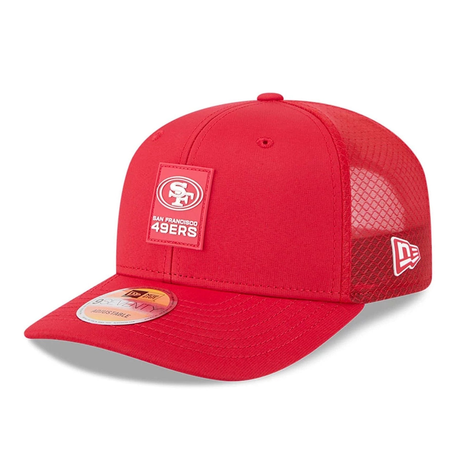 San Francisco 49ers NFL Sideline 2025 Red 9SEVENTY Trucker Stretch Snap Adjustable Cap - baseball sapka