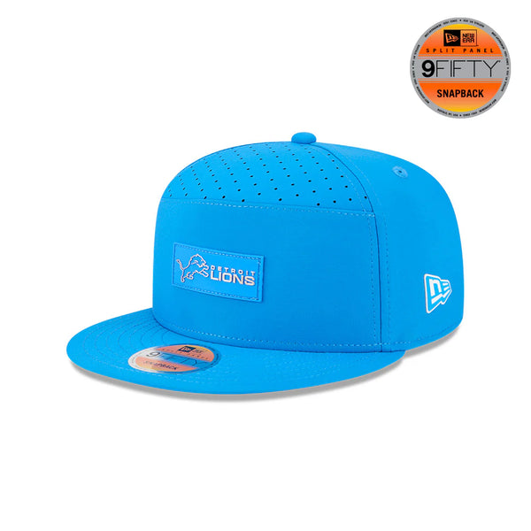 New Era Men's Blue Detroit Lions 2025 Sideline Split Panel 9FIFTY Snapback Hat - baseball sapka