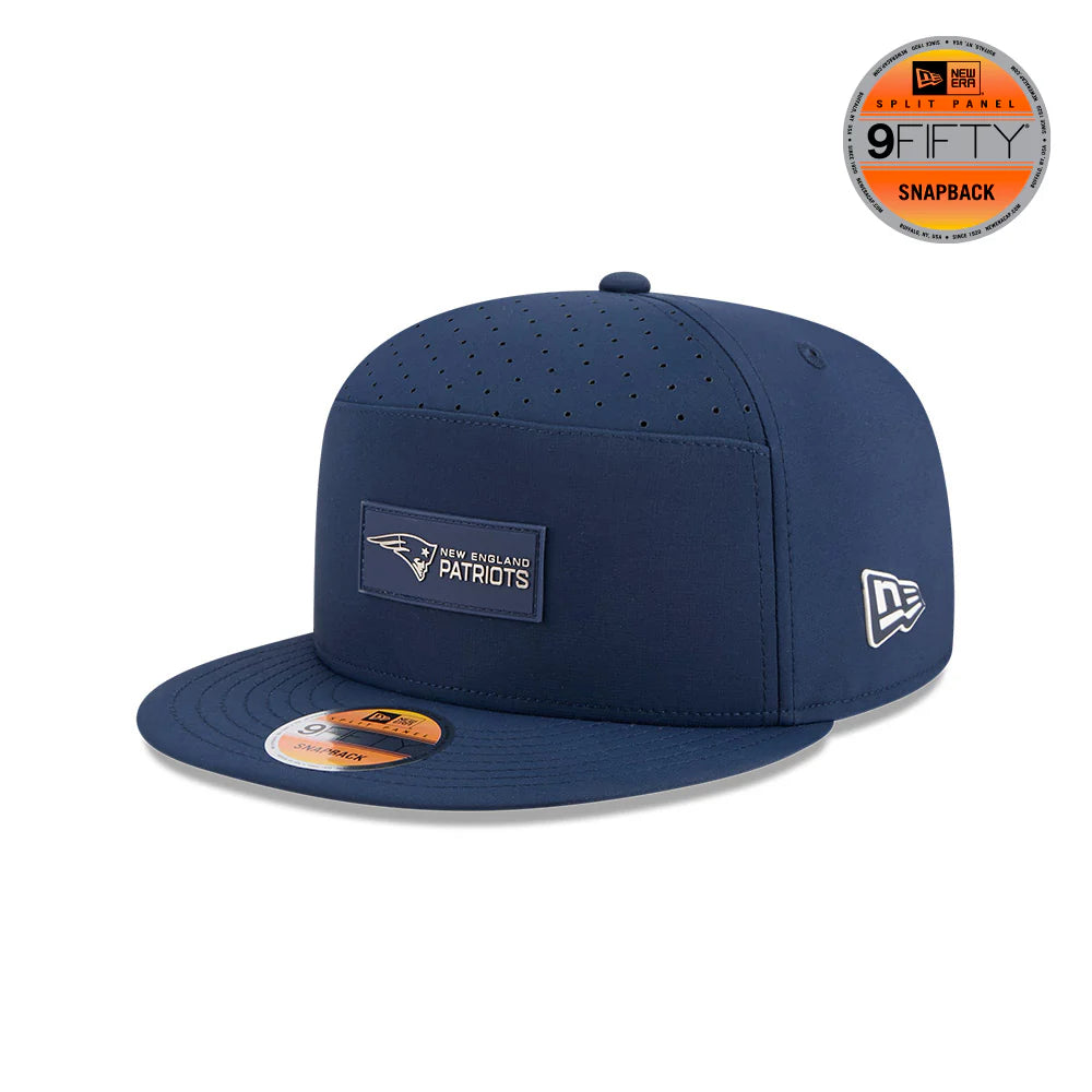 New Era Men's Navy New England Patriots 2025 Sideline Split Panel 9FIFTY Snapback - baseball sapka