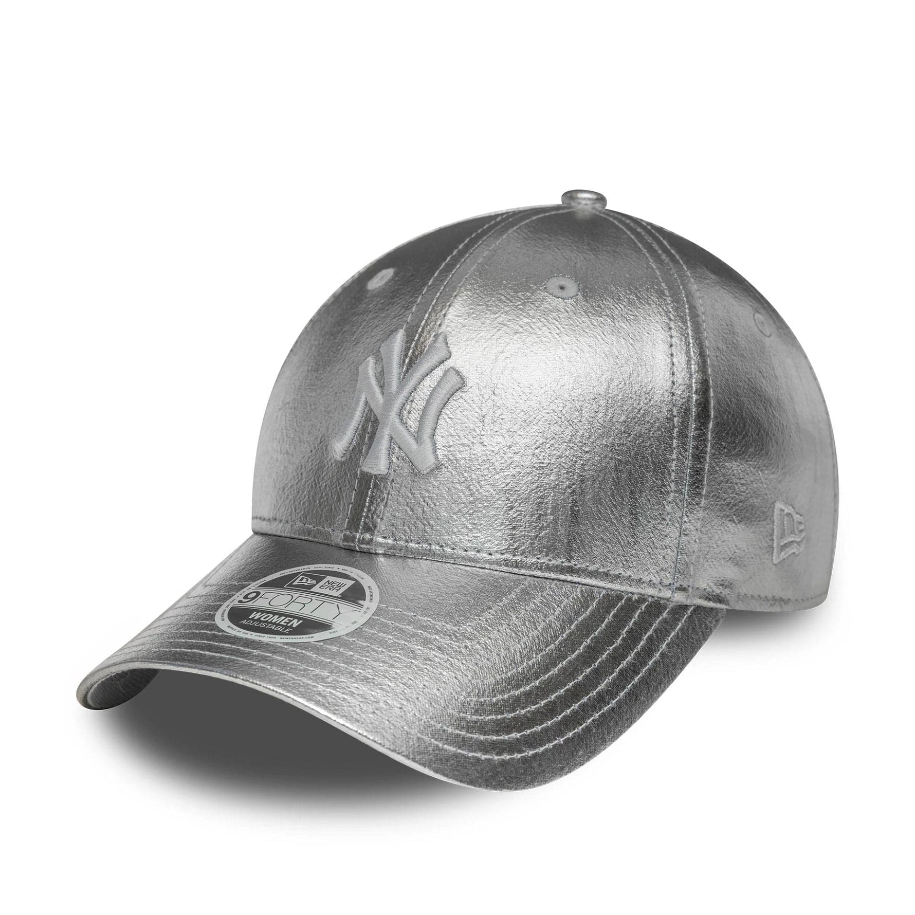 New Era New York Yankees Womens MLB Metallic Silver 9FORTY baseball sapka