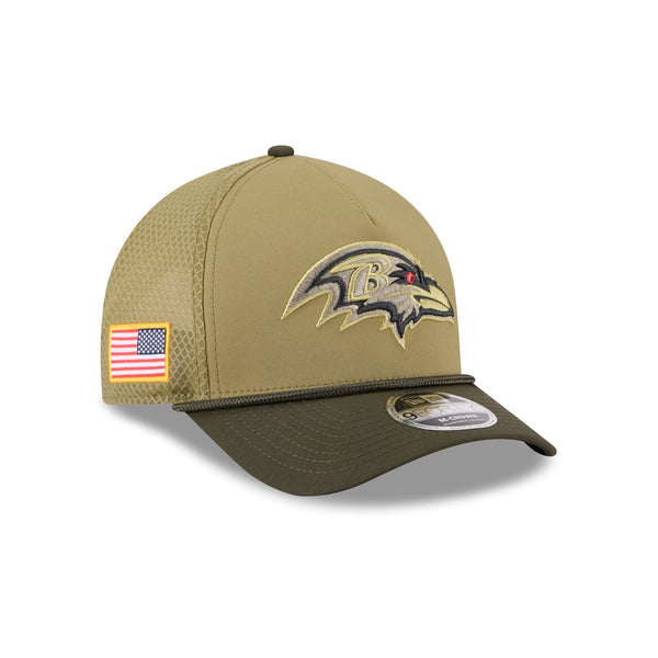 Baltimore Ravens 2025 Salute to Service 9FORTY M-Crown A-Frame Trucker Hat - baseball sapka