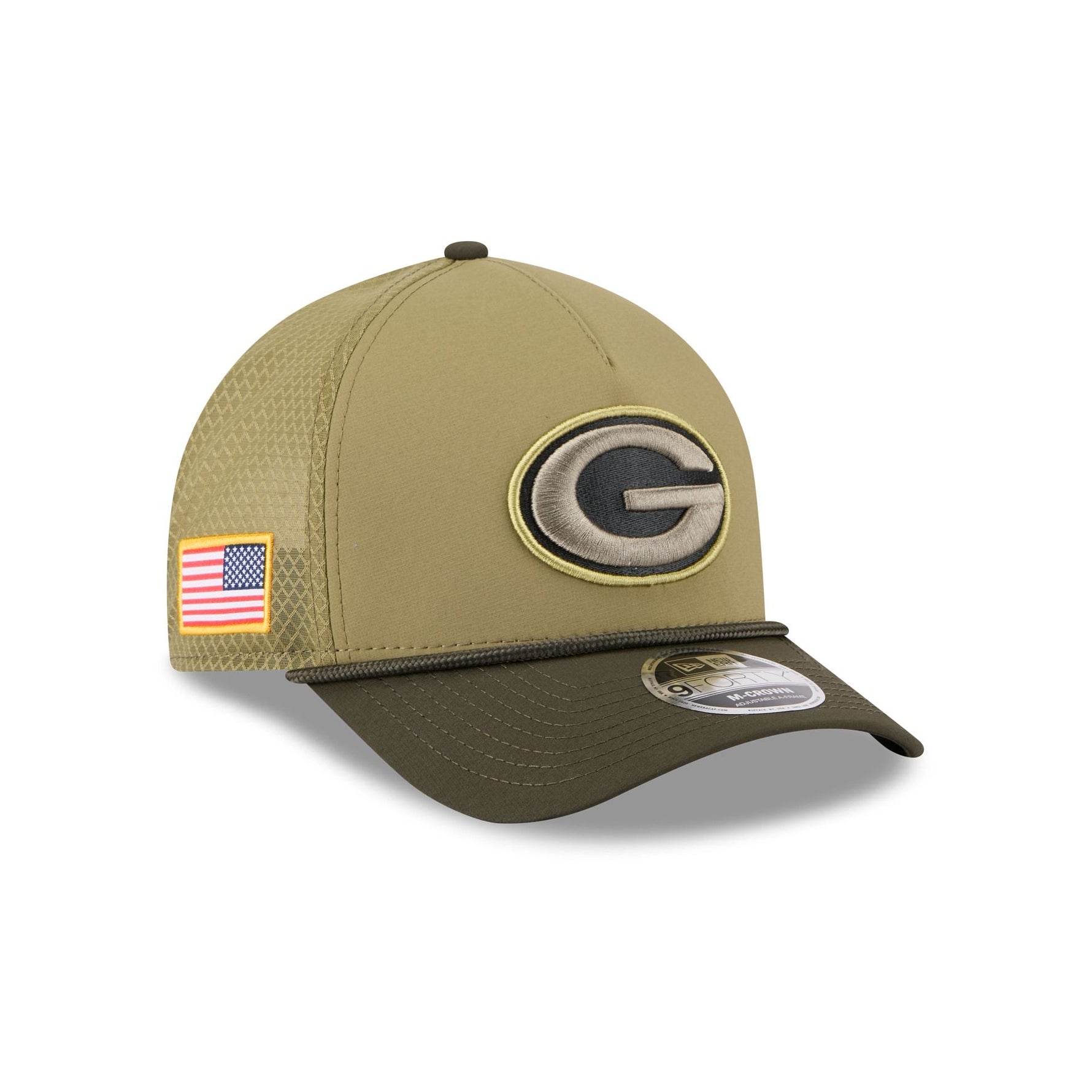 Green Bay Packers 2025 Salute to Service 9FORTY M-Crown A-Frame Trucker Hat - baseball sapka