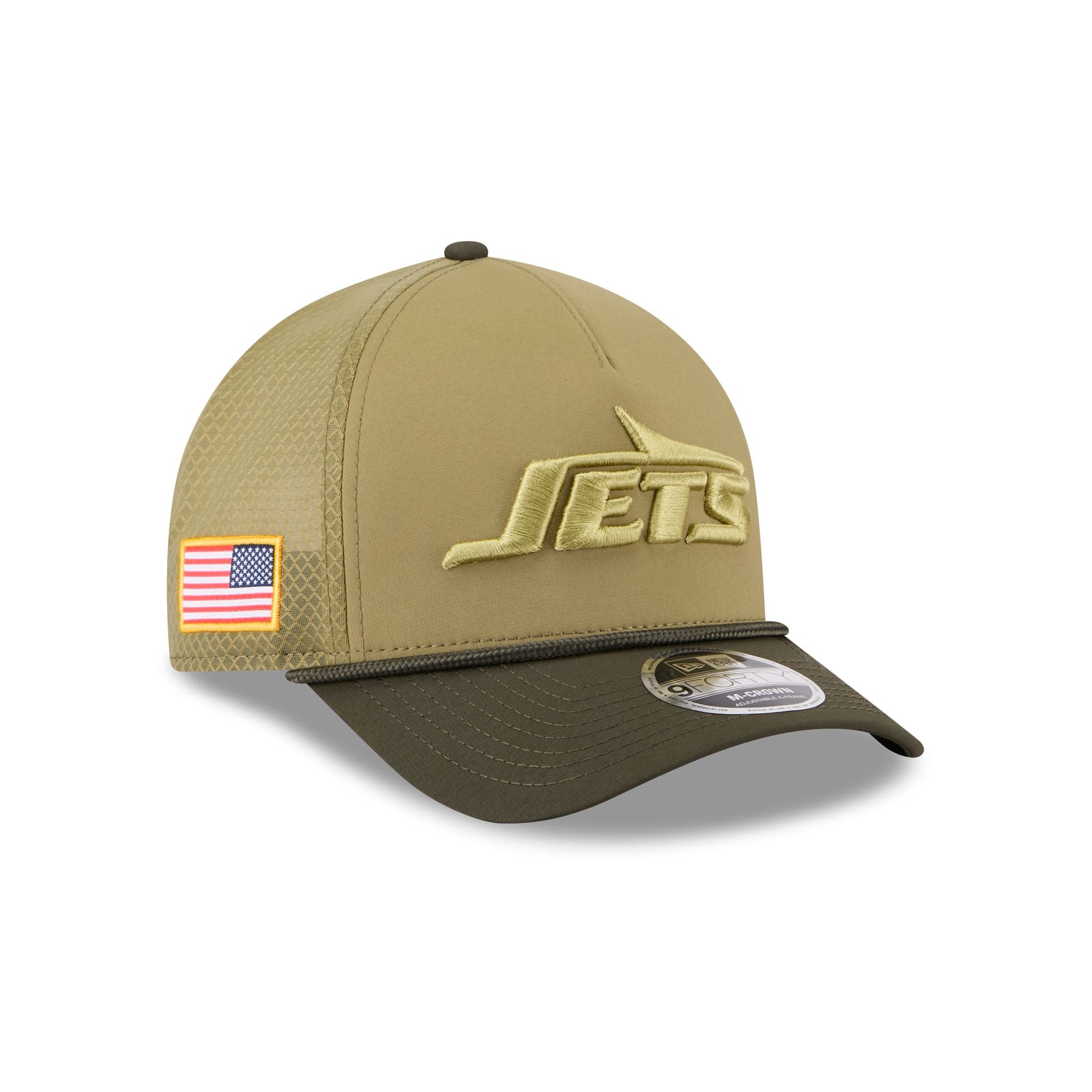 New York Jets 2025 Salute to Service 9FORTY M-Crown A-Frame Trucker Hat - baseball sapka
