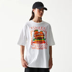 New Era Burger Food Graphic White Oversized Póló