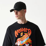New Era Hotdog Food Graphic Black Oversized Póló
