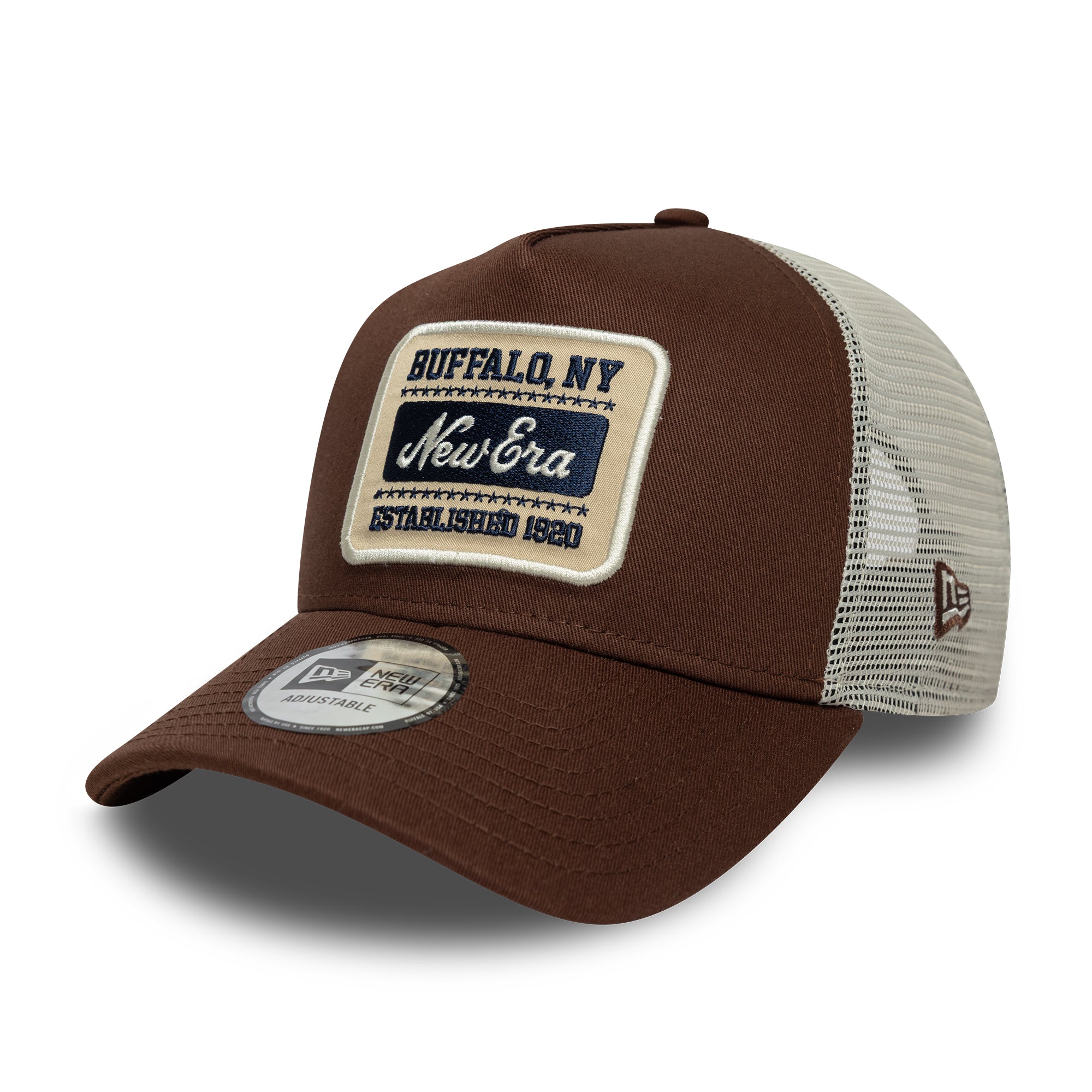 New Era Patch Brown 9Forty A-Frame Trucker sapka