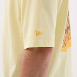 New Era Fun Beach Party Graphic Pastel Yellow Oversized póló