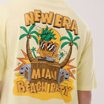 New Era Fun Beach Party Graphic Pastel Yellow Oversized póló