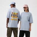 New Era Fun Block Party Graphic Pastel Blue Oversized póló