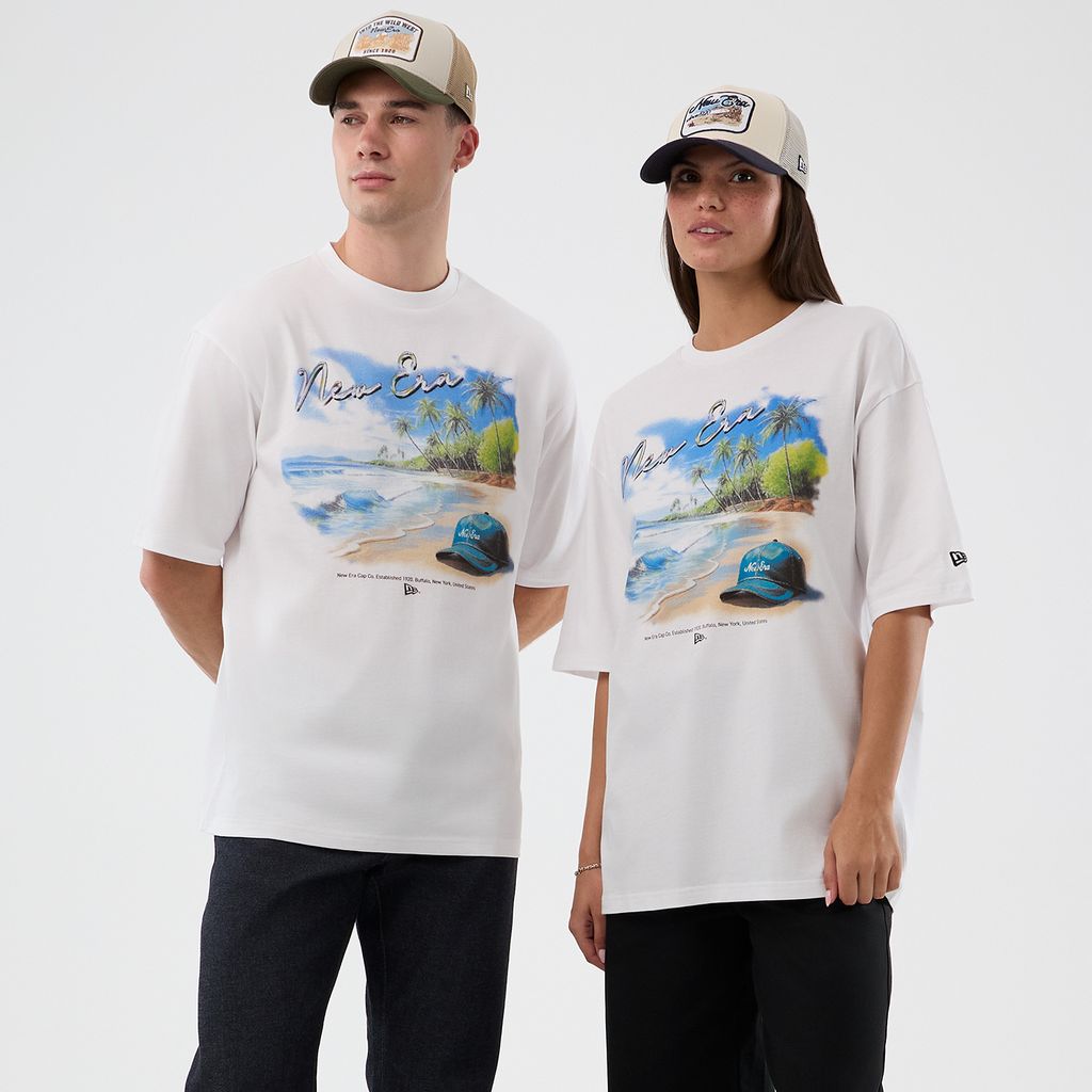 New Era Beach Graphic White Oversized póló