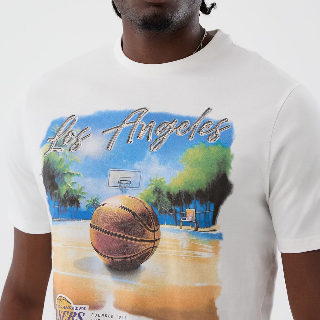 New Era LA Lakers NBA Beach Graphic White póló