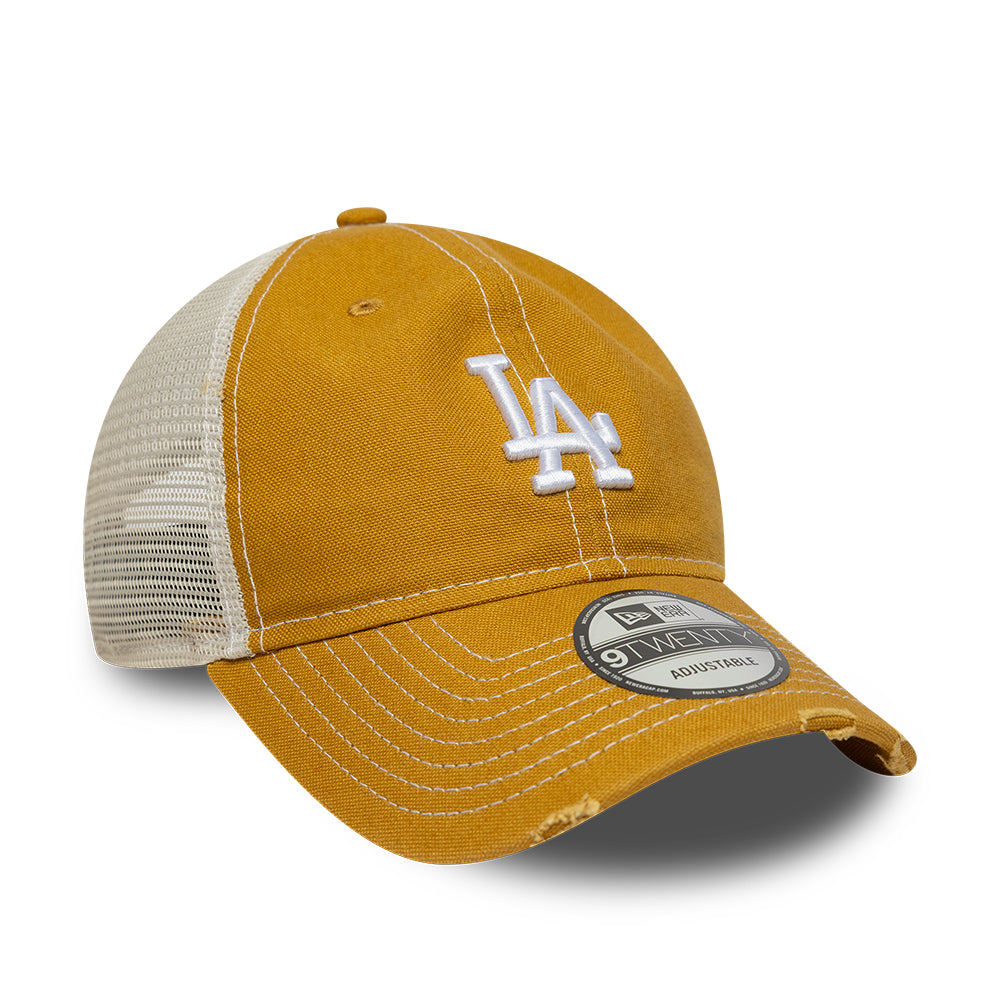 New Era LA Dodgers MLB Cotton Canvas Beige 9TWENTY Trucker sapka