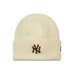 New York Yankees Womens MLB Wide Cream Cuff Knit Beanie női kötött sapka