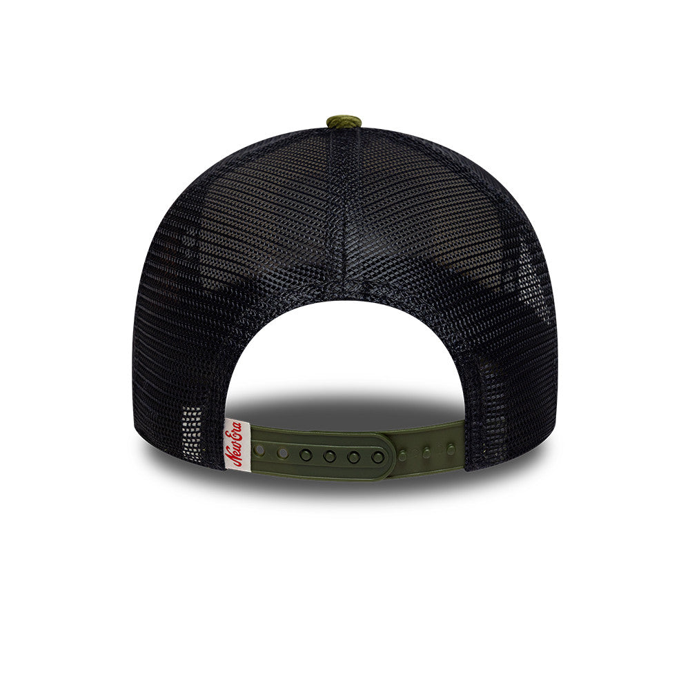 New Era Patch Cord Cream & Green 9FORTY A-Frame Trucker sapka