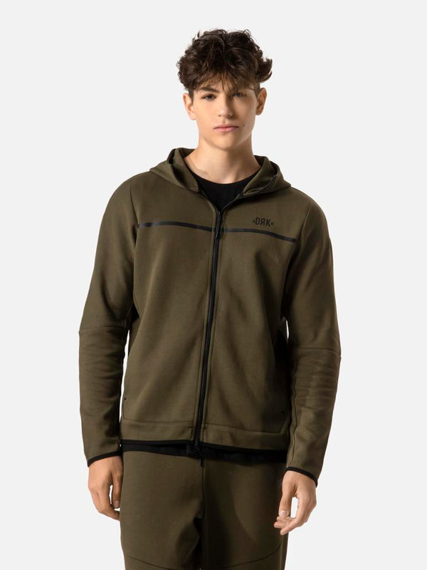 Dorko ASHTON ZIPPED kapucnis pulóver, khaki